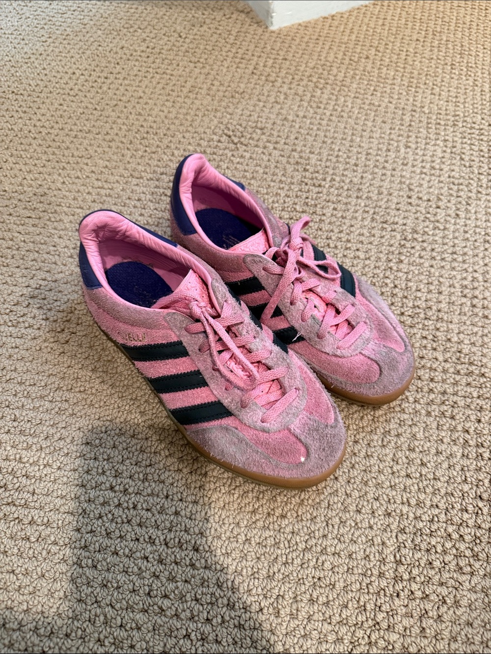 adidas Pink and Black Suede Sneakers